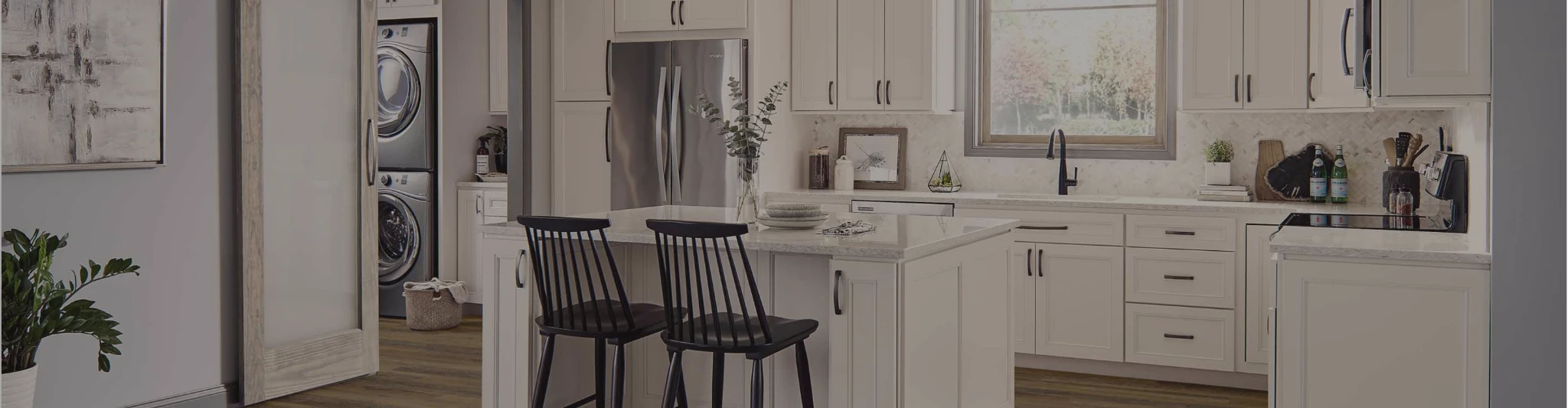 laminate flooring in white kitchen